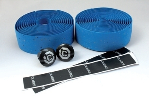Обмотка руля CHBT корковая+крепеж+заглушки на руль, толщ. 3мм, синяя CLARKS