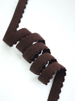 Бельевая резинка шоколад ажурная ширина 8 мм с учетом фестона