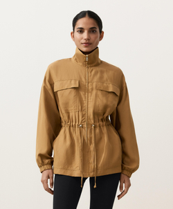 Oysho Куртка с присборенной талией из смеси лиоцелла и 24% льна, медный