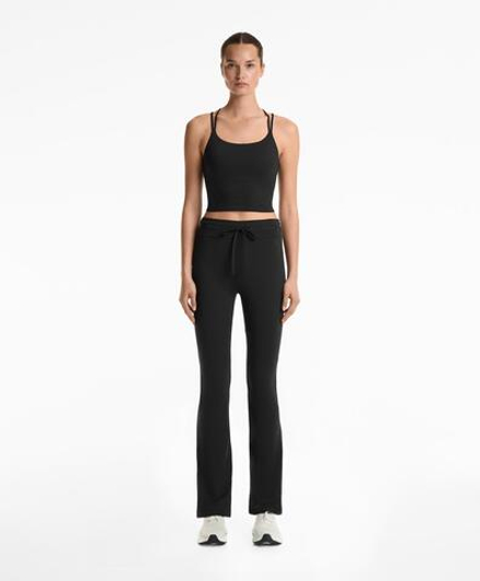 OYSHO Расклешенные брюки Comfortlux с поясом, черный