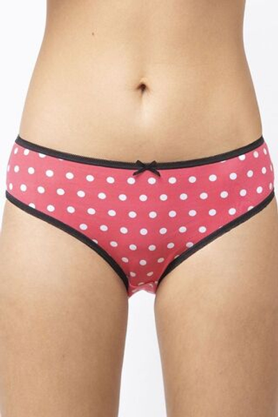 Красные трусики-слипы в белый горох (Размер: L) (Цвет: красный с белым)