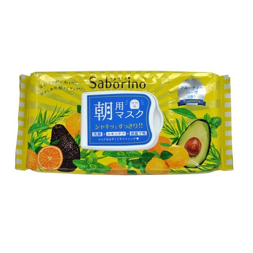 Маска-салфетка с увлажняющим лосьоном для утреннего ухода за лицом BCL Saborino Morning Facial Sheet Mask 32шт