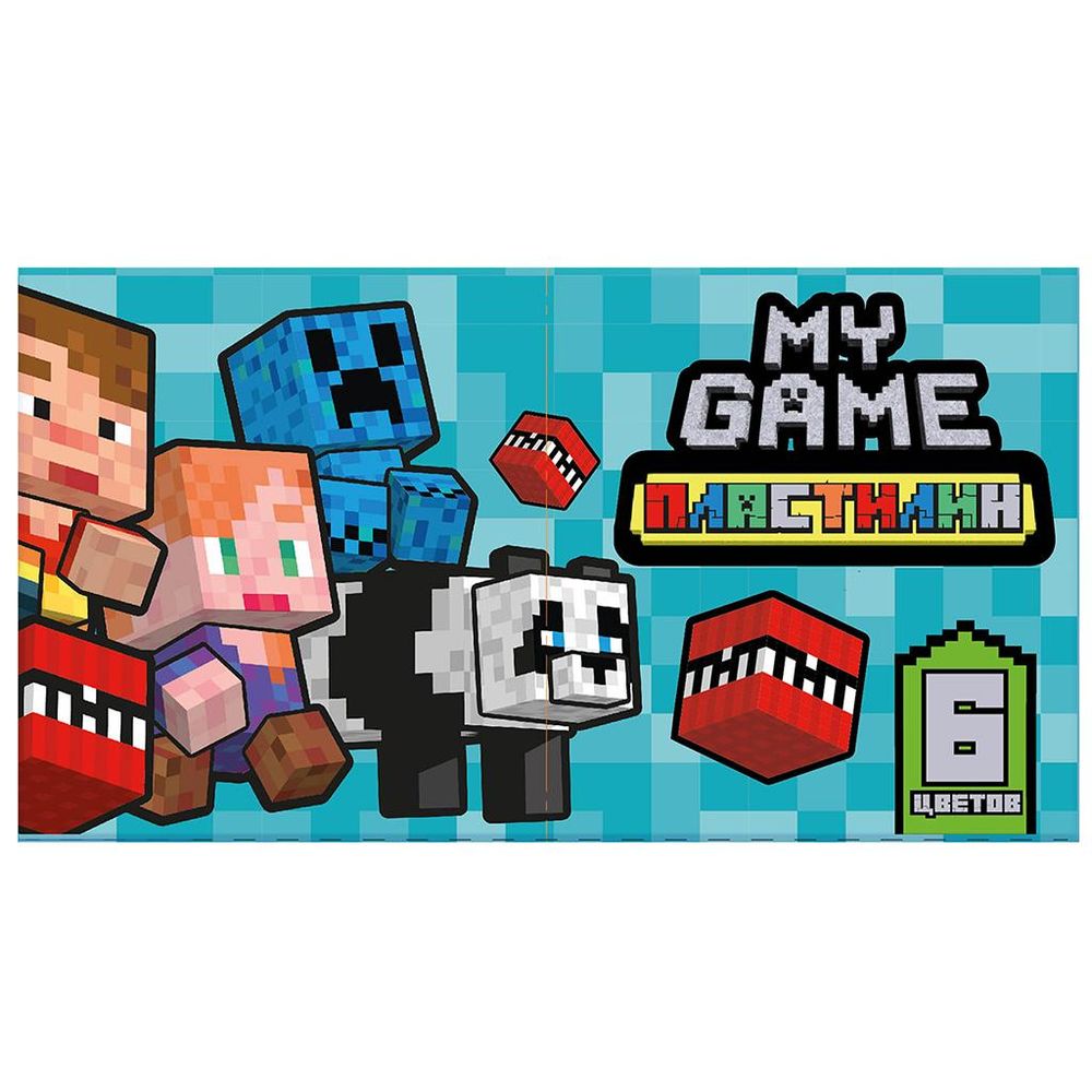 Пластилин 6цв. "My Game" 120 гр, стека пластиковая, в коробке 77376 (Центрум)