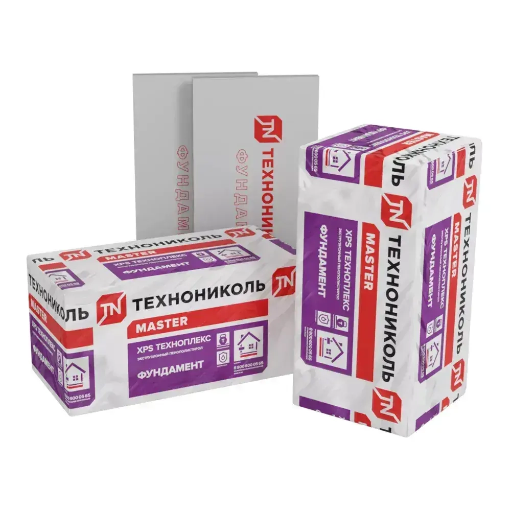 Утеплитель Технониколь XPS ТЕХНОПЛЕКС ФУНДАМЕНТ 50 мм (10 уп /54,75м2/ 80 плит ) экструзионный пенополистирол для пола, фундамента, кровли