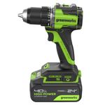 Дрель-шуруповерт акк. Greenworks DD560, 24V, б/щет, 30/60 Нм,13мм, Anti-kickback,1х4Ач,ЗУ,кор (3708407CUB)