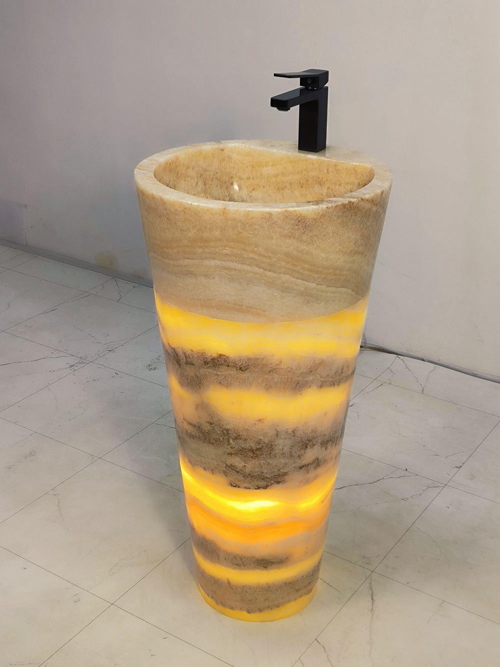 Раковина напольная из оникса Yellow ON-61346 (45*45*90)