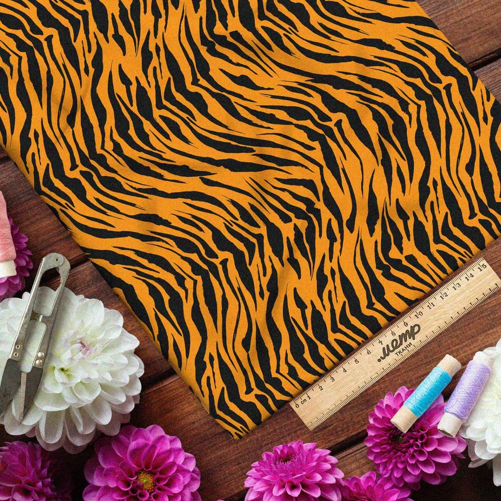 Ткань таффета тонкий тигринный узор