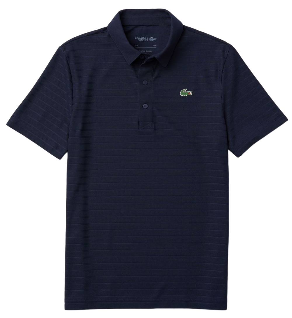 Мужское теннисное поло Lacoste Men's SPORT Textured Breathable Golf Polo Shirt - navy blue
