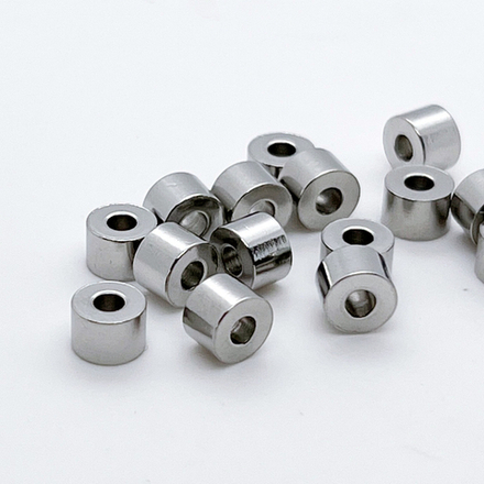 Бусина, сталь, размер 6*4 мм, цена за 10 шт