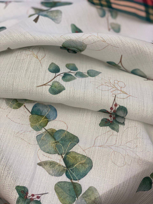 Ткань для скатерти "Эвкалипт" (линенс)