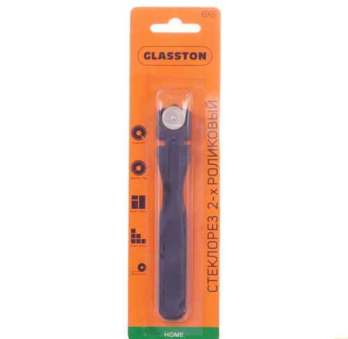 СТЕКЛОРЕЗ GLASSTON 1 РОЛИКОВЫЙ С ПЛАСТ РУЧКОЙ 87210