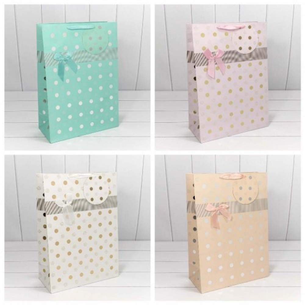 Пакет подарочный 32х45х15см "Леди" с тиснением (Микс)