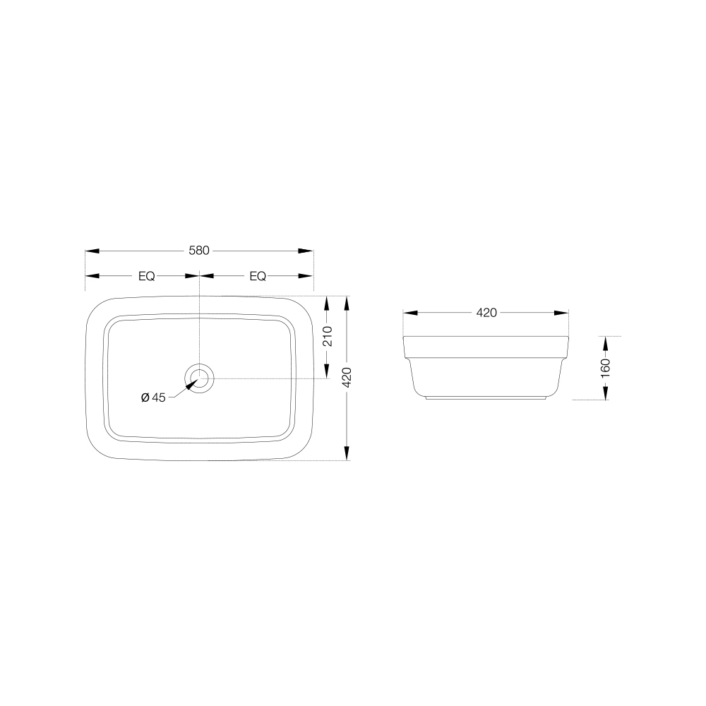 Накладная раковина Artize LXS-WHT-67901