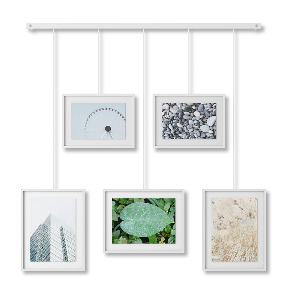 Панно для фотографий exhibit, белое, 5 эл.