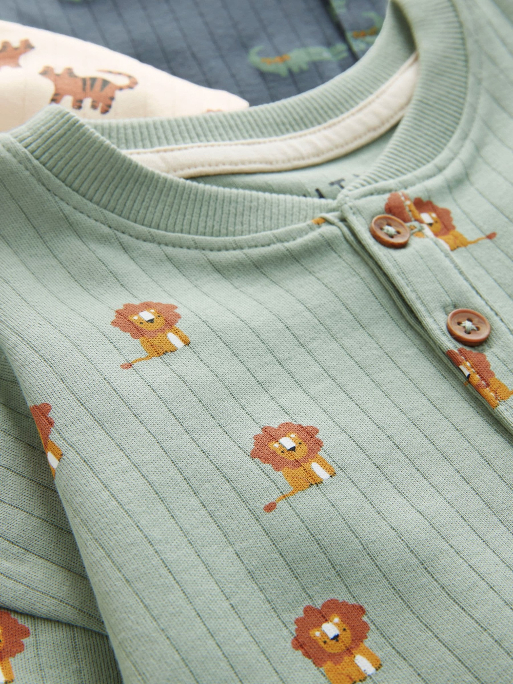 Пижама для мальчика Next AJ0-541, 3 шт., Голубой, Зеленый, Песочный