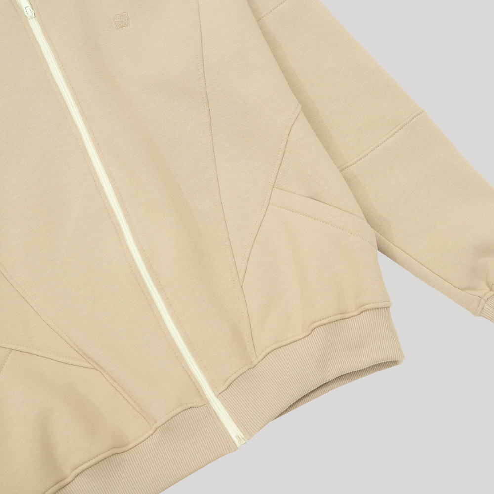 Zip-Up Sweatshirt Simple Taupe