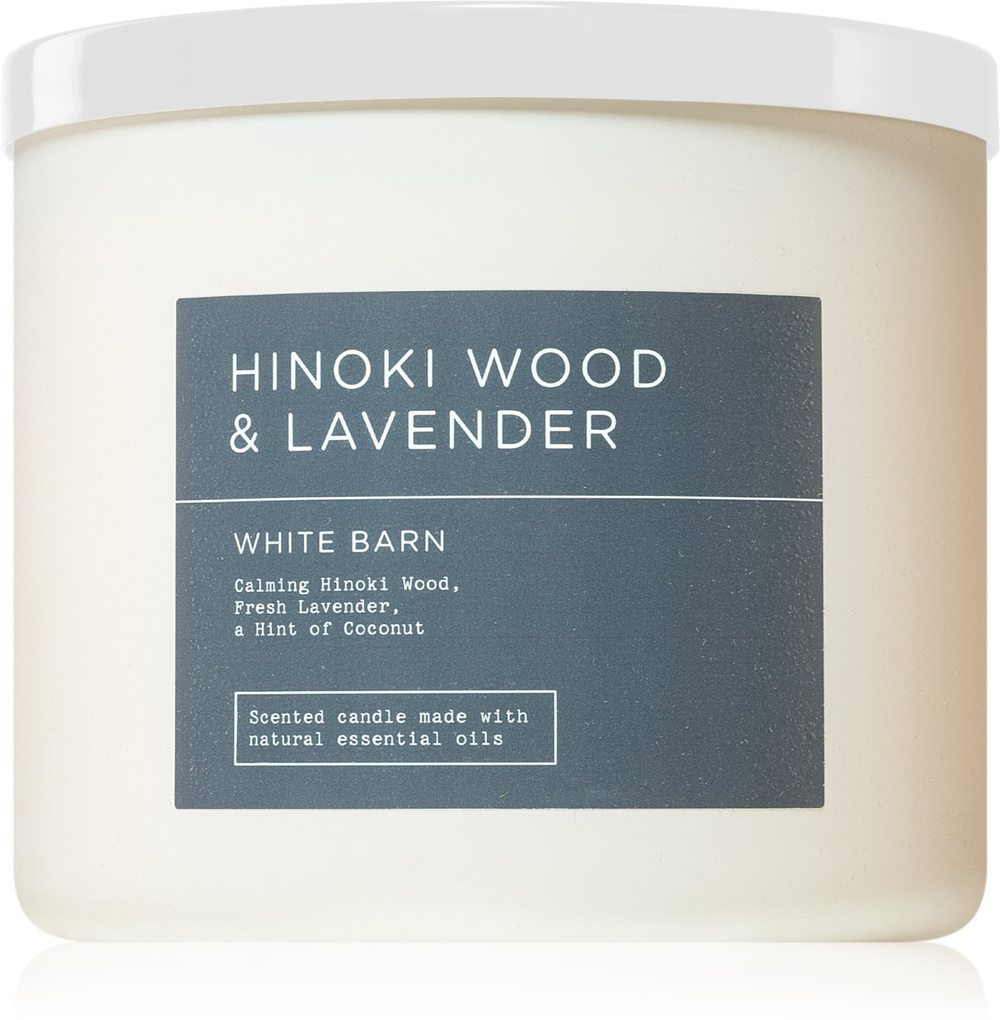 Bath & Body Works Hinoki Wood & Lavender - ароматическая свеча /   411  g  / GTIN 667557180670