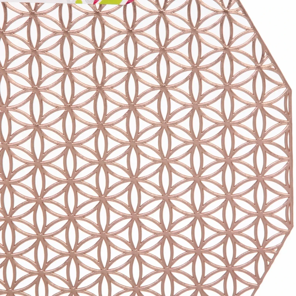 Салфетка плетеная 38см «Орнамент» розовое золото