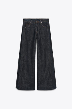 ZARA БРЮКИ БАЛЛОН СО СКЛАДКАМИ ZW COLLECTION, СИНИЙ