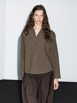 Massimo Dutti Рубашка из 100% хлопка с вышивкой, зеленый