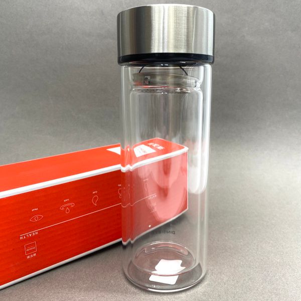 Фляга-термос стеклянная, двухслойная, 300 мл