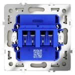 Розетка акустическая встраиваемая VOLTUM S70 4-местная, (сталь)