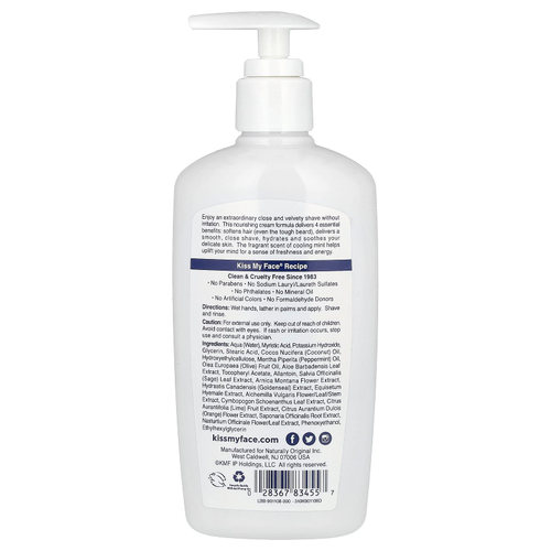 Kiss My Face, Увлажняющее средство для бритья 4 в 1, прохладная мята, 325 мл (11 жидк. унц.)