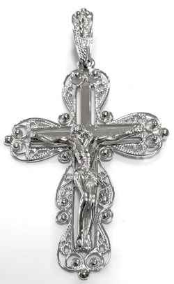 Ювелирный крест из серебра