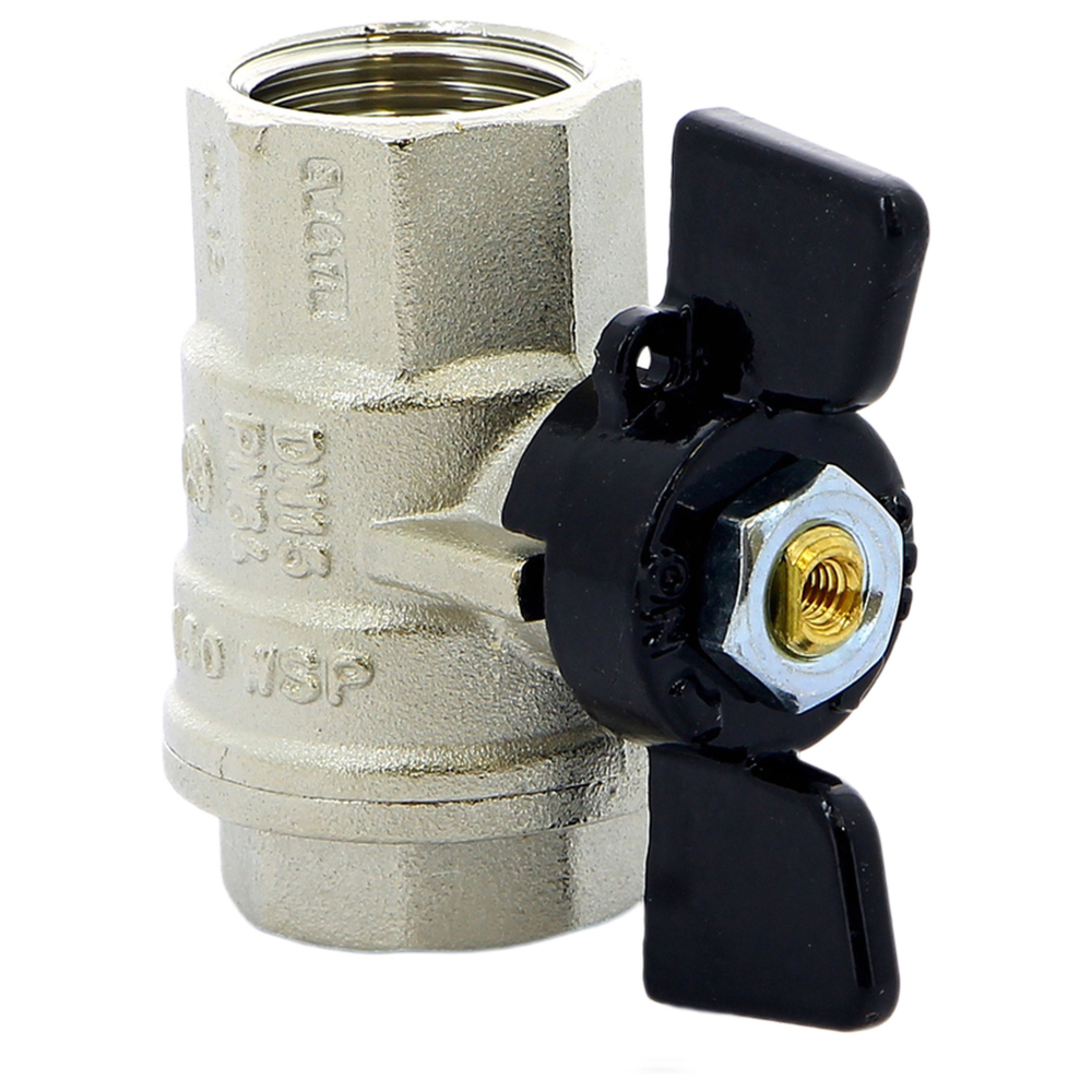 Кран BUGATTI ВВ 1/2" бабочка OREGON серия 302, полный проход