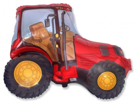 Шар (37""/94 см) Фигура, Трактор, Красный, 1 шт. Е17