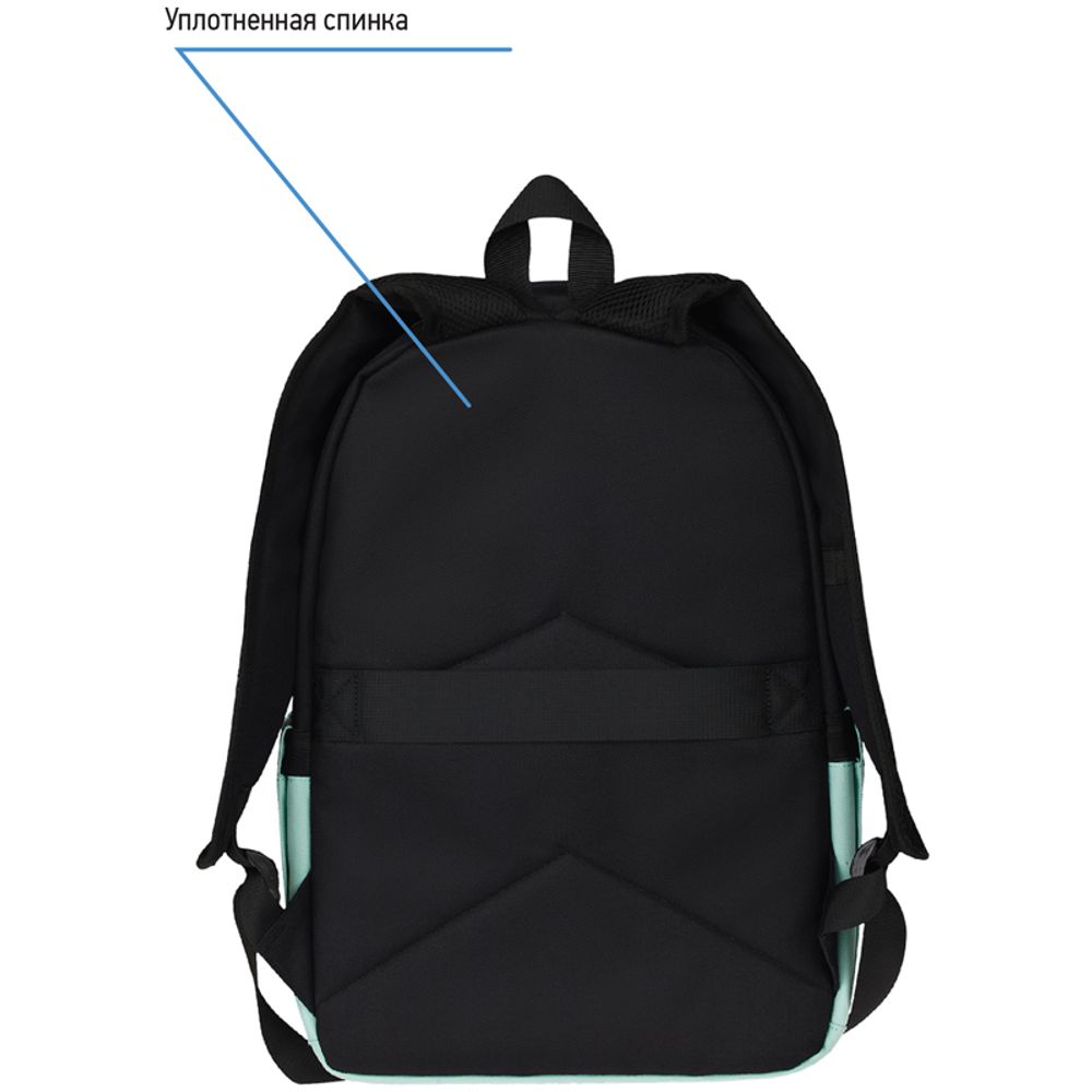 Рюкзак Berlingo Casual "Penguin mint" 39,5*27*13см, 1 отделение, 3 кармана, уплотненная спинка