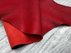 Madras Red (1,3-1,5мм), цв. Красный, натуральная кожа