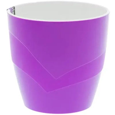 Кашпо для цветов пластиковое 2л d-15см «Грация» со вставкой фуксия