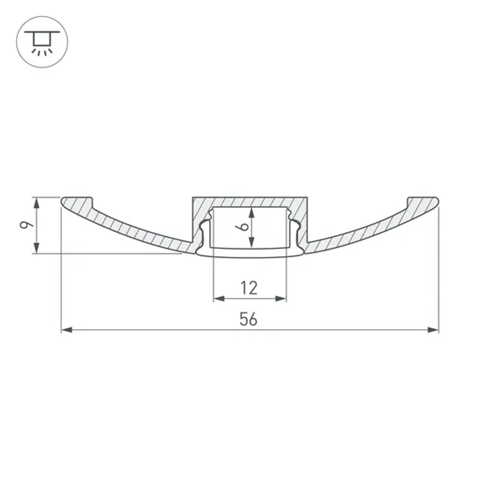 Профиль ARH-FLAT-2000 ANOD (Arlight, Алюминий) 016149