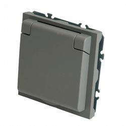 Розетка с заземлением и со шторкой, с крышкой Stekker Эмили 49956