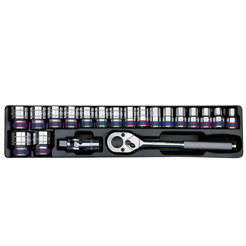 KING TONY (9-4319MR) Набор торцевых головок 1/2" с принадлежностями, ложемент, 20 предметов