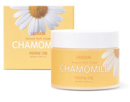 LanSkin Крем для лица успокаивающий с экстрактом ромашки - chamomile natural herb cream, 50мл, шт