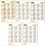 № 60 Набор из 5 переливных (стерео) Календариков . Мультфильмы СССР 1991 год