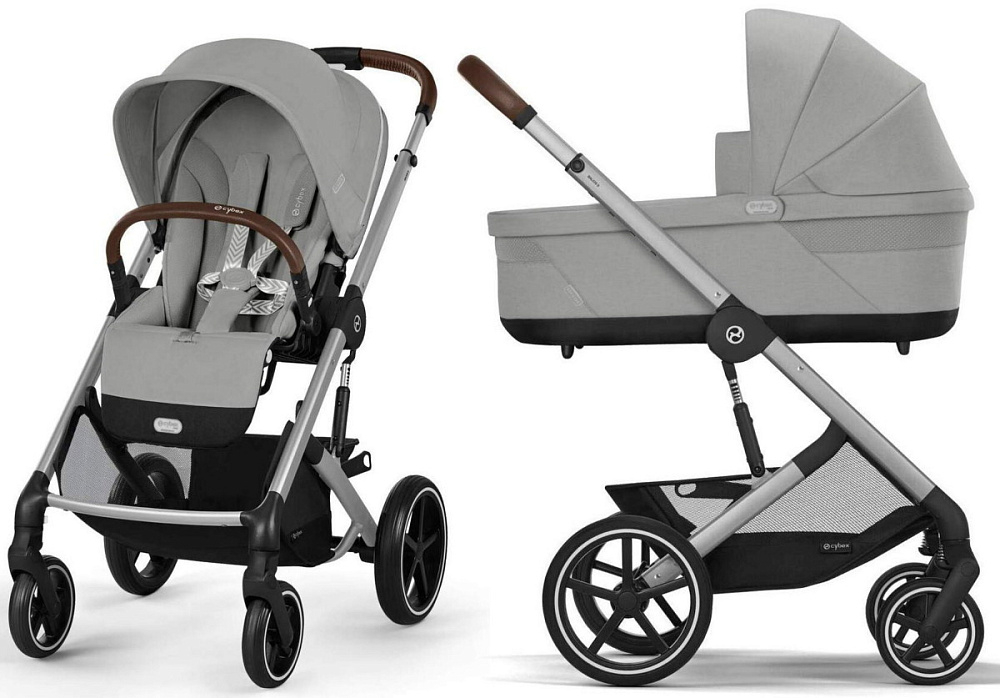 Коляска Cybex Balios S Lux SLV complete Cloud T Cozy Beige Plus Base T 4 в 1 Stone Grey с дождевиками