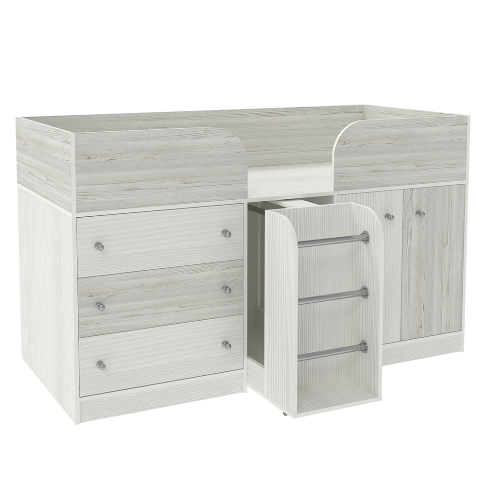 Кровать-чердак КарИВи Малыш 4 Белое Дерево Винтерберг