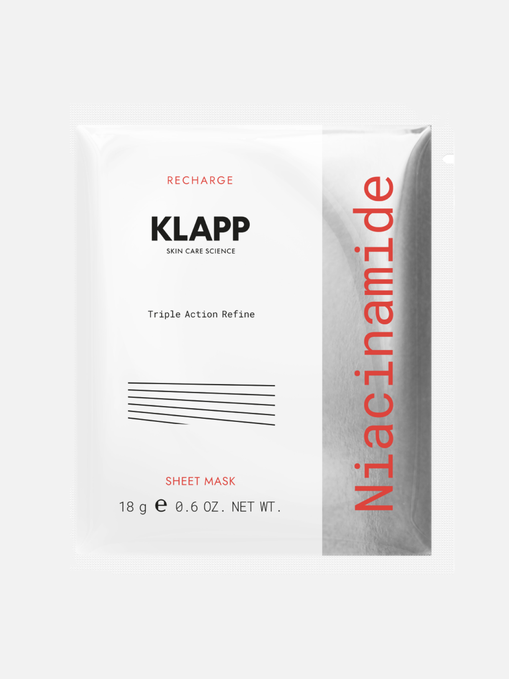 Маска для лица Niacinamide Sheet Mask, Klapp, 1 шт