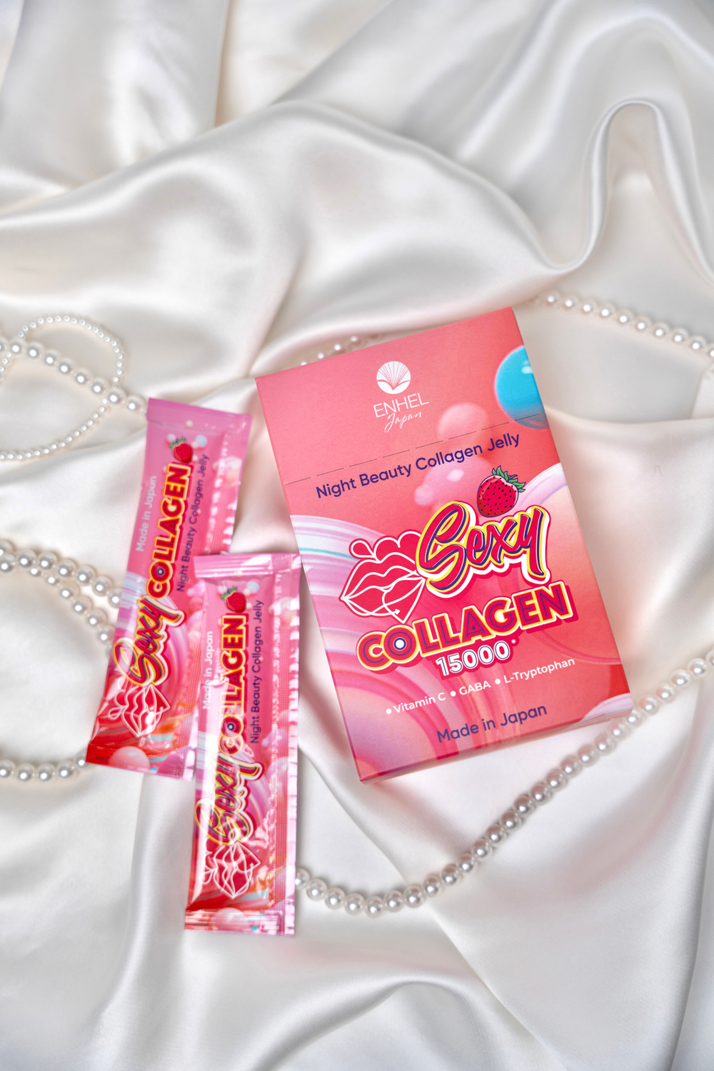 Коллаген ночной в желе со вкусом клубники «SEXY COLLAGEN» для омоложения во время сна