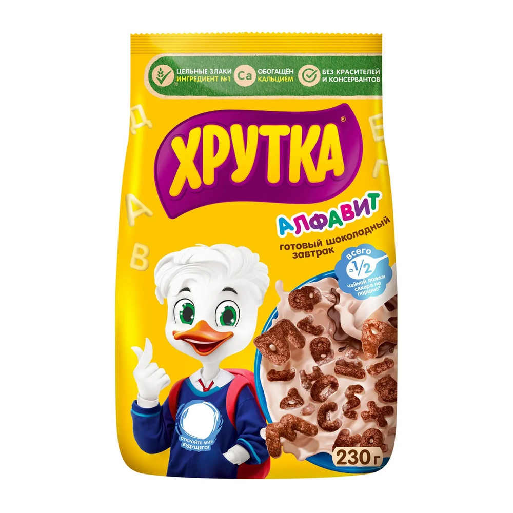 Готовый завтрак Хрутка Алфавит шоколадные шарики 230г