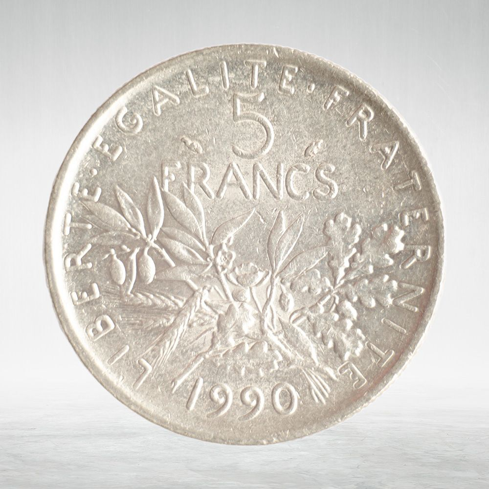 France, 5 Francs 1990 - Signature "O. Roty", VF