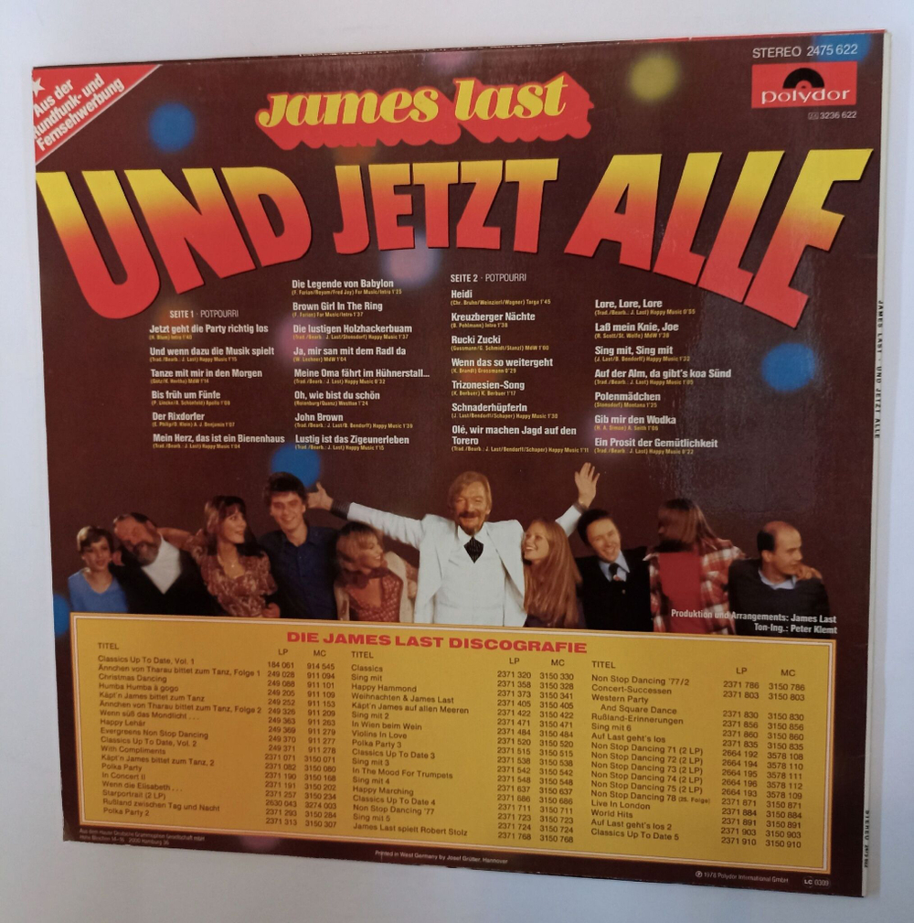 Винтажная виниловая пластинка LP James Last Und Jetzt Alle (Germany 1978)