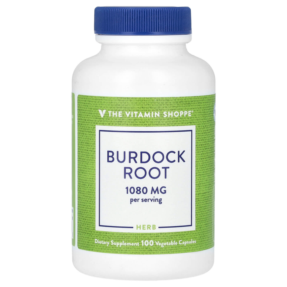 The Vitamin Shoppe, Корень лопуха, 100 растительных капсул (540 мг на капсулу)
