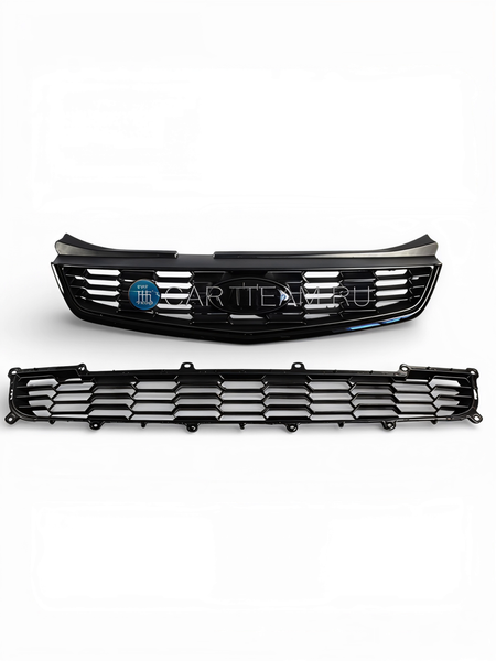 Комплект решеток радиатора на Лада Приора 2 в сборе Black Edition, соты