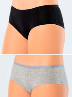 Трусы женские хипстеры набор из 2-х шт черный-серый
