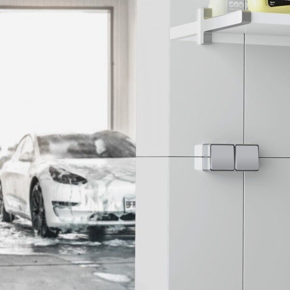 Выключатель двухклавишный влагозащищенный Gallant (серебряный)