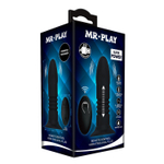 Черный анальный вибростимулятор с пультом ДУ - 13,8 см.